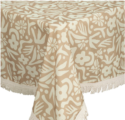 ‘Kollab’ Fringed Tablecloth – Sorrento Bloom