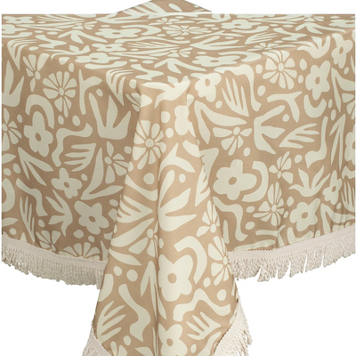 Kollab | Fringed Tablecloth – Sorrento Bloom