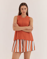Krista Pointelle Tank - Burnt Orange 