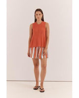 Krista Pointelle Tank - Burnt Orange 