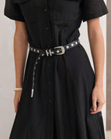 Lauren Matte Studded Western Belt