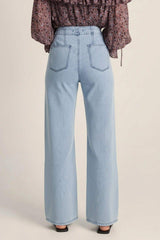 Back view of light-wash Lila straight-leg jeans with a high-rise waist and clean hem on a neutral background.