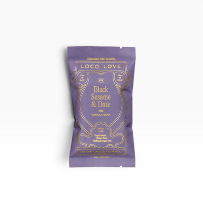 Loco Love Chocolate | Truffle Bar Singles – Black Sesame & Date