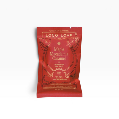 Loco Love Chocolate | Truffle Bar Singles – Maple Macadamia Caramel