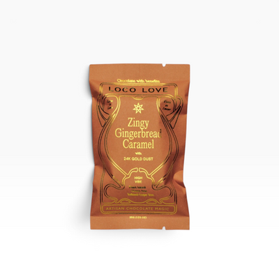 Loco Love Chocolate | Truffle Bar Singles – Zingy Gingerbread Caramel