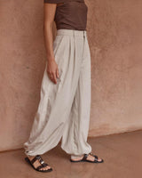 Lucie Soft Balloon Pant - Stone -House of Holabox