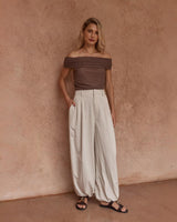 Lucie Soft Balloon Pant - Stone -House of Holabox