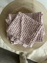 'Mama and Tochter' 100% Organic Cotton Rustic Waffle Standard Tea Towel - Hand Towel - Dusty Pink-House of Holabox