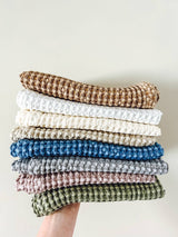 'Mama and Tochter' 100% Organic Cotton Rustic Waffle Tea Towel - Light Grey-House of Holabox