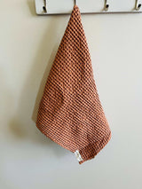 'Mama and Tochter' 100% Organic Cotton Rustic Waffle Tea Towel - Terracotta-House of Holabox