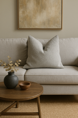 'Mama and Tochter' Boucle Cushion Cover - Silver-House of Holabox