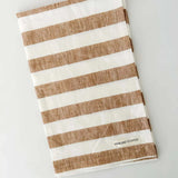‘Mama And Tochter’ French Linen Tea Towels - Assorted-Wide Toffee Stripe-House of Holabox