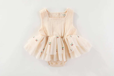 ‘MaMer’ Little Cherries Sienna Cherries Tuttu Rompers – 0-3M