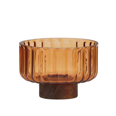 Mardin Glass/Wood Footed Bowl