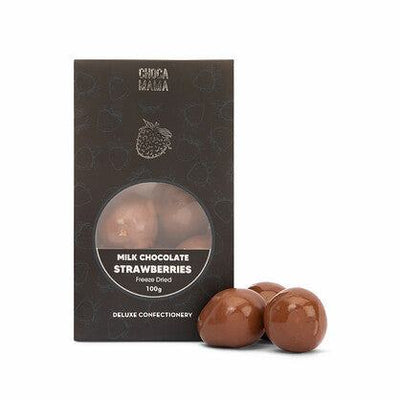 'Chocamama' Milk Chocolate Freeze Dried Strawberries 100g