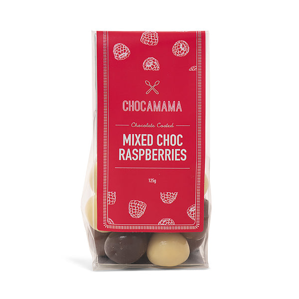 'Chocamama' Mixed Choc Raspberries 125g