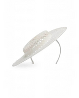 Morgan & Taylor Cassy Racewear Boater hat with tilted brim and netted finish for race day fashion