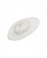 Morgan & Taylor Cassy Racewear Boater hat with tilted brim and netted finish for elegant race day fashion