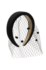 Morgan & Taylor Lilah Veil Headband Black -House of Holabox