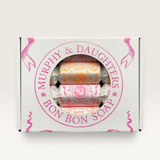 House of Holabox Murphy & Daughters Bon Bon soap gift set featuring four individually wrapped colourful soap bars.