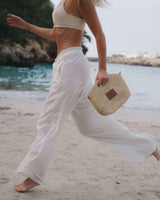 ‘NIM’  Leather Trimmed Raffia Mini