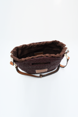 ‘NIM’  Leather Trimmed Raffia Mini