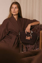 ‘NIM’  Leather Trimmed Raffia Mini