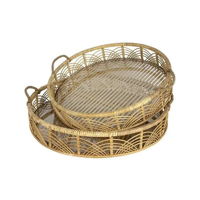 Noble Bamboo + Glass Trays – Large
