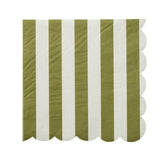 Paper Napkins - Assorted Designs-Carnival - Olive Stripe-House of Holabox