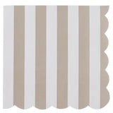 Paper Napkins - Assorted Designs-Carnival - Taupe Stripe-House of Holabox