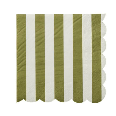 Paper Napkins - Assorted Designs – Carnival - Olive Stripe