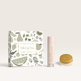 House of Holabox Stray Willow Silk Lip Duo in Peppermint Crème featuring a sugar lip scrub and conditioning lip balm.