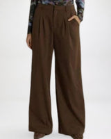 Roan Pleat Front Pant - Chocolate Brown