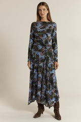 Alix Mesh Dress - Blurred Floral
