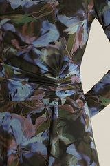 Alix Mesh Dress - Blurred Floral