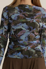 Alix Mesh Top - Blurred Floral