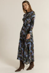 Alix Mesh Dress - Blurred Floral