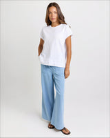 Shirley Short Sleeve Tee - White -House of Holabox