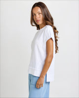 Shirley Short Sleeve Tee - White -House of Holabox