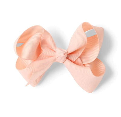 ‘Snuggle Hunny’ Bow Hair Clip - Assorted Colours – Peach