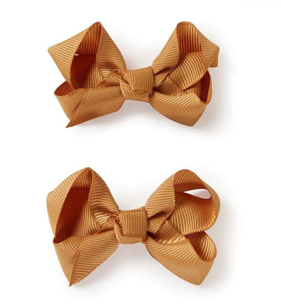 ‘Snuggle Hunny’ Piggy Tail Hair Clips - Assorted Colours – Mustard