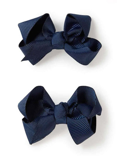 ‘Snuggle Hunny’ Piggy Tail Hair Clips - Assorted Colours – Navy