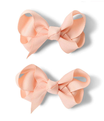 ‘Snuggle Hunny’ Piggy Tail Hair Clips - Assorted Colours – Peach