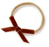 'Snuggle Hunny' Velvet Baby Headbands - Assorted Colours-Toffee Velvet-House of Holabox