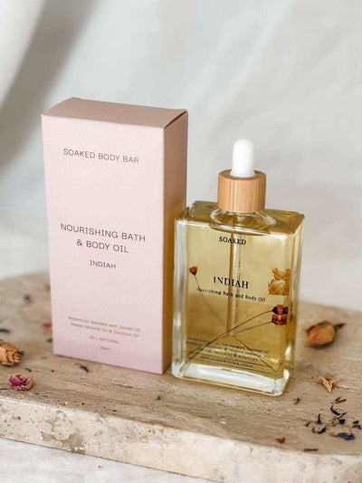 'Soaked' Nourishing Bath and Body Oils – Indiah