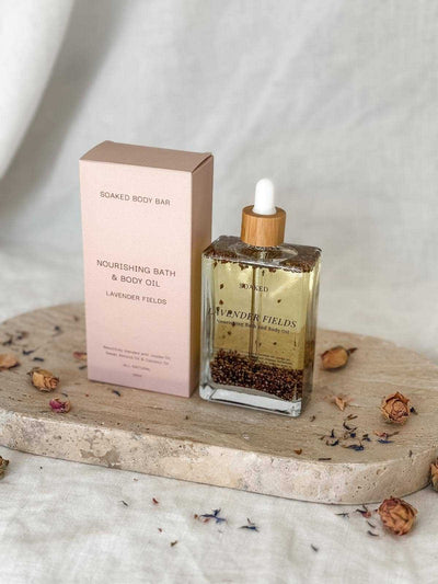 'Soaked' Nourishing Bath and Body Oils – Lavender Fields