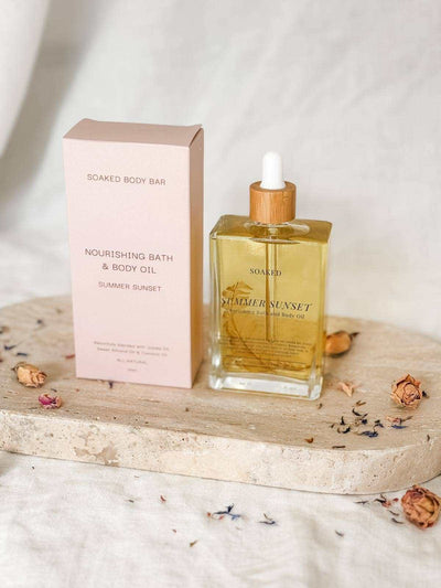 'Soaked' Nourishing Bath and Body Oils – Summer Sunset