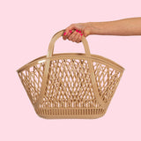 Sun Jellies’ original classic jelly bag large Retro Basket with ergonomic handles for summer essentials and groceries