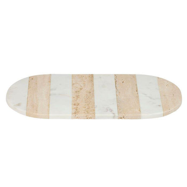 Tia Travertine Marble Oblong Board - large