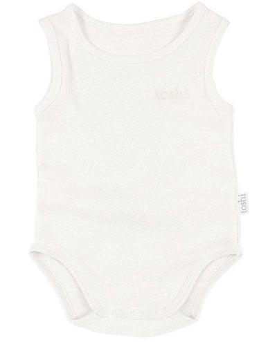 ‘Toshi’ Organic Singlet Onesie (assorted colours) – Cream / 000